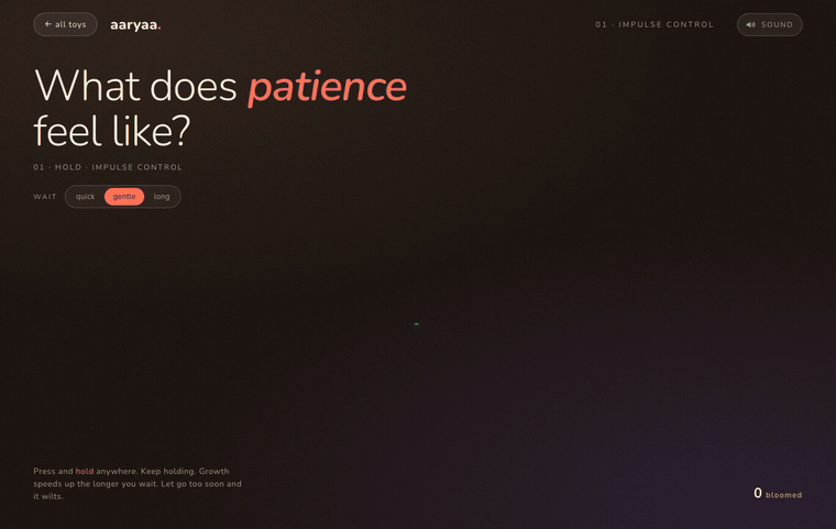 Patience: hold to grow a bloom you cannot rush