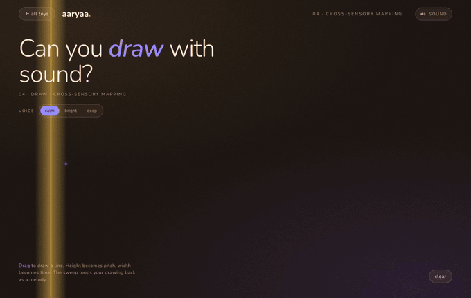 Melody: draw a line that loops back as sound